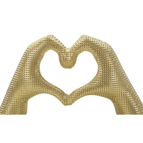 Sculpture Mains, Polyrésine, Or, 13,5x25x7,5 Cm