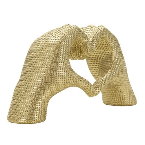 Sculpture Mains, Polyrésine, Or, 13,5x25x7,5 Cm