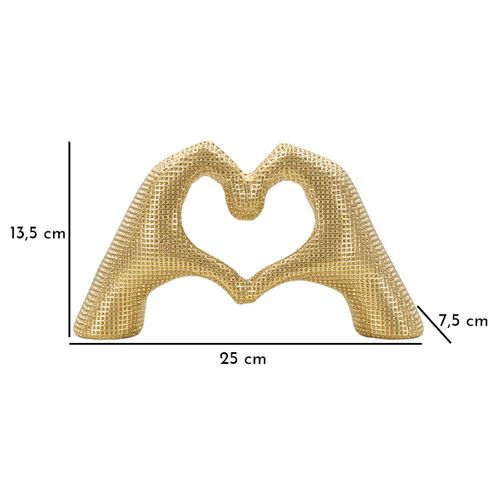 Sculpture Mains, Polyrésine, Or, 13,5x25x7,5 Cm