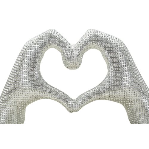 Sculpture Mains, Polyrésine, Argent, 13,5x25x7,5 Cm