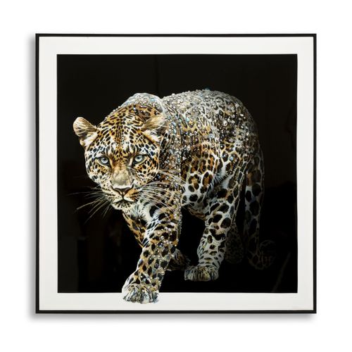 Impression Sur Toile Leopardo 1, Tissu, Multicouleur, 82x82x4 Cm