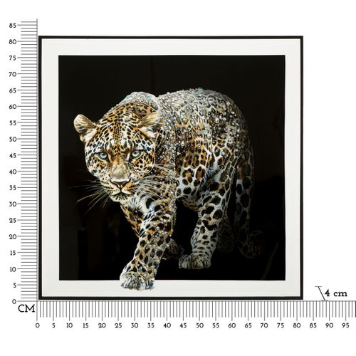 Impression Sur Toile Leopardo 1, Tissu, Multicouleur, 82x82x4 Cm