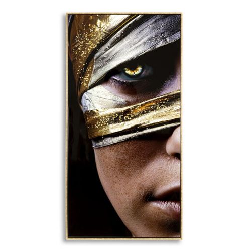 Impression Sur Toile Visage, Tissu, Multicouleur, 102x52x4 Cm