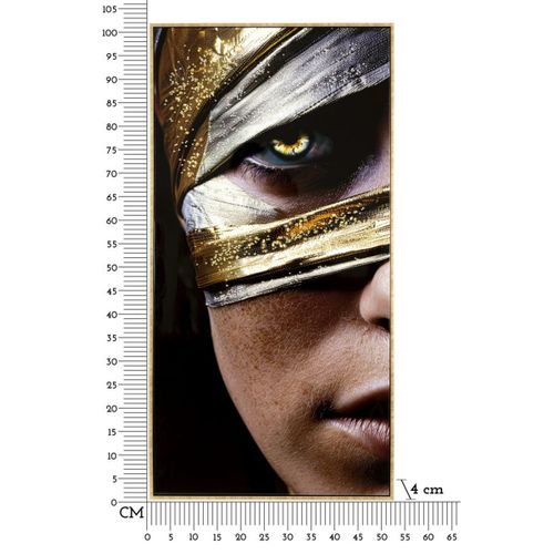 Impression Sur Toile Visage, Tissu, Multicouleur, 102x52x4 Cm