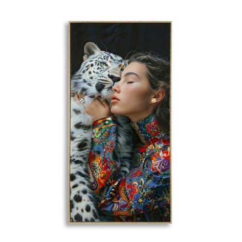 Impression Sur Toile Visage 2, Tissu, Multicouleur, 102x52x4 Cm