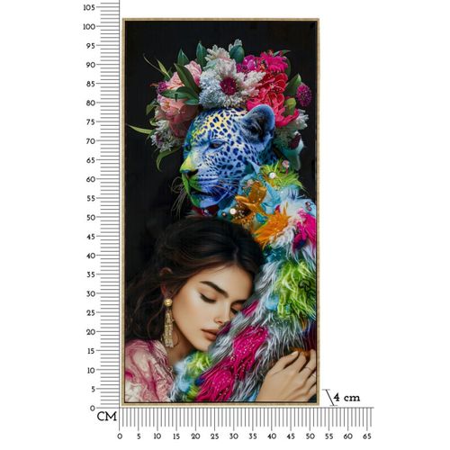 Impression Sur Toile Fleurs, Tissu, Multicouleur, 102x52x4 Cm