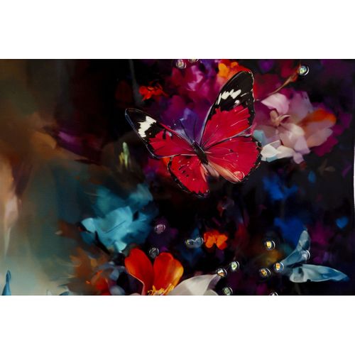 Impression Sur Toile Fleurs, Tissu, Multicouleur, 92x62x4 Cm