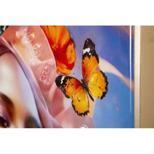 Impression Sur Toile Fleurs 1, Tissu, Multicouleur, 92x62x4 Cm