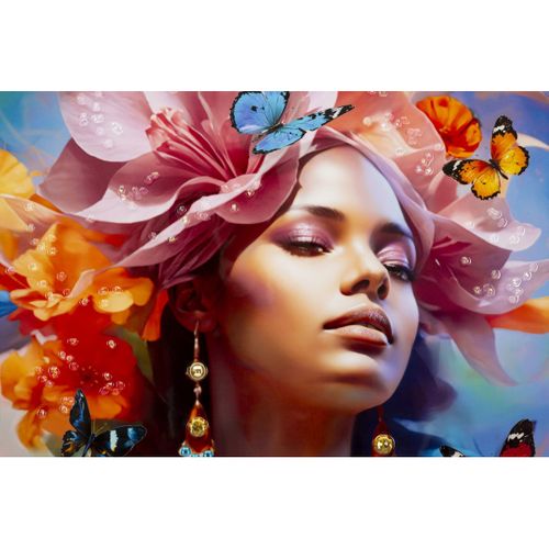 Impression Sur Toile Fleurs 1, Tissu, Multicouleur, 92x62x4 Cm