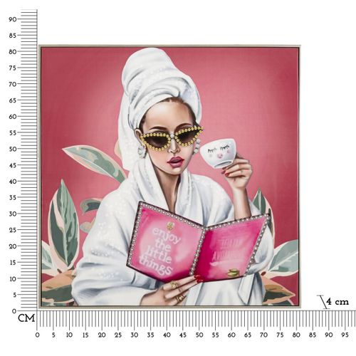 Impression Sur Toile Relax, Tissu, Multicouleur, 82x82x4 Cm