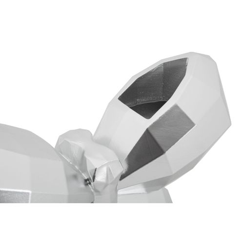 Vase Décoratif Papillon, Polyrésine, Argent, 15x22,5x8 Cm