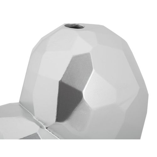 Vase Décoratif Cœur, Polyrésine, Argent, 18x19x9 Cm