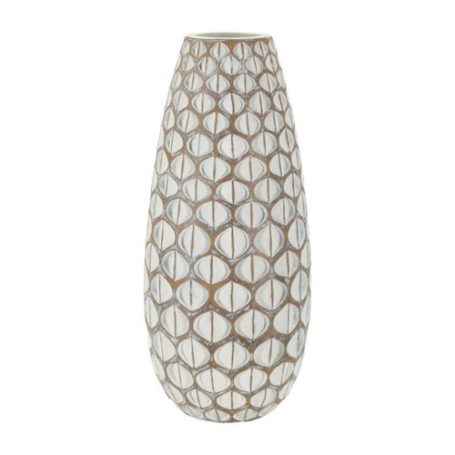 Vase Décoratif Istanbul, Polyrésine, Blanc, 45,5x20x20 Cm