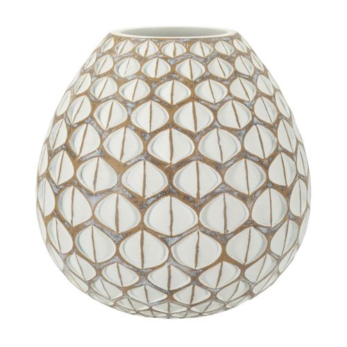 Vase Décoratif Istanbul, Polyrésine, Blanc, 27x27x27 Cm