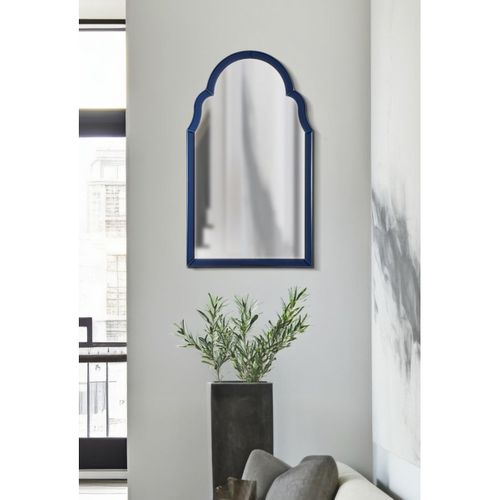 Miroir Avec Cadre Classique 4, Mdf, Bleu, 80x47x1 Cm