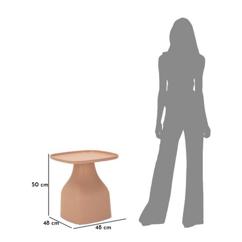 Table D'appoint Mf709, Plastique, Rose, 50x48x48 Cm