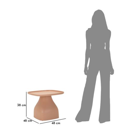 Table D'appoint Mf710, Plastique, Rose, 38x48x48 Cm