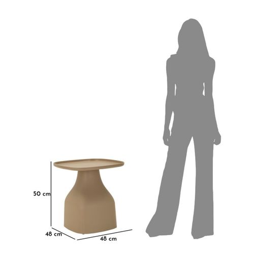 Table D'appoint Mf711, Plastique, Gris, 50x48x48 Cm