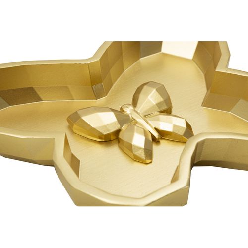 Plateau Papillon, Polyrésine, Or, 3x20,5x17,5 Cm