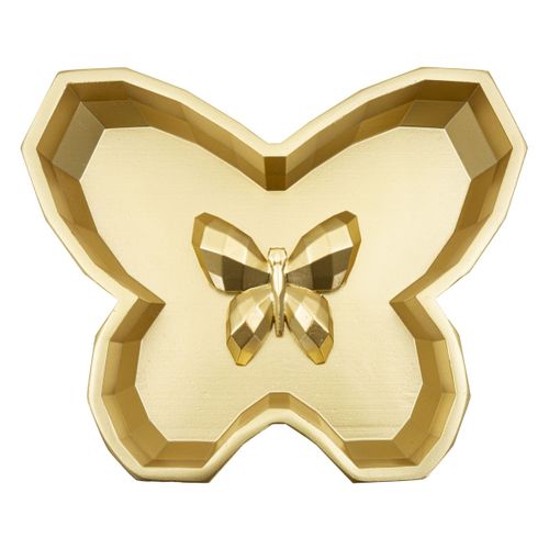 Plateau Papillon, Polyrésine, Or, 3x20,5x17,5 Cm