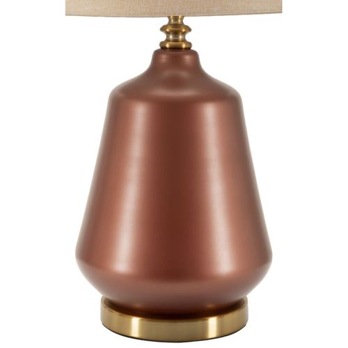 Lampe à Poser Mf728, Verre, Marron, 65x35,5x35,5 Cm