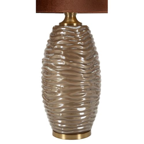 Lampe à Poser Mf734, Verre, Marron, 79x45,5x45,5 Cm