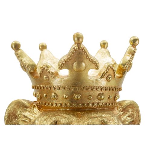 Sculpture Lion 1, Polyrésine, Or, 30x42x74 Cm