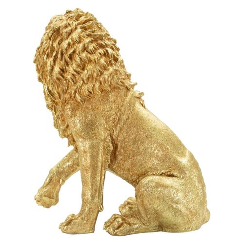 Sculpture Lion 2, Polyrésine, Or, 45x29x55 Cm
