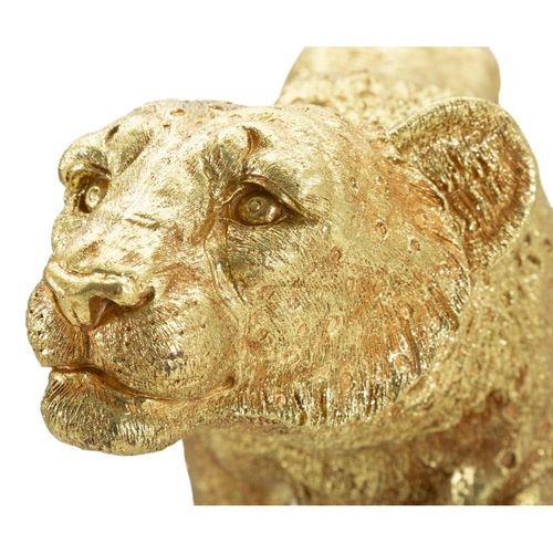 Sculpture Panthère, Polyrésine, Or, 89x21x33 Cm