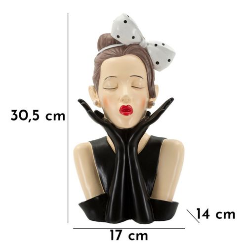 Sculpture Femme 3, Polyrésine, Multicouleur, 17x14x30,5 Cm