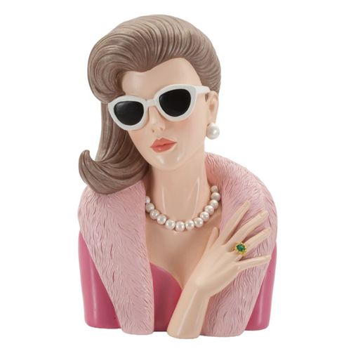 Sculpture Femme 2, Polyrésine, Multicouleur, 18x12x28 Cm