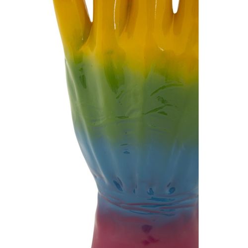 Sculpture Main, Polyrésine, Multicouleur, 16x10,5x36 Cm