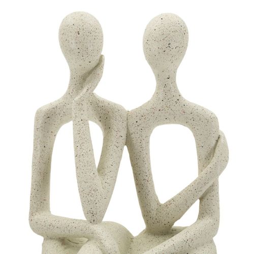 Sculpture Personnes 1, Polyrésine, Beige, 11,5x9x25 Cm