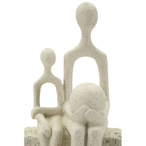 Sculpture Personnes 2, Polyrésine, Beige, 10x7,5x26 Cm