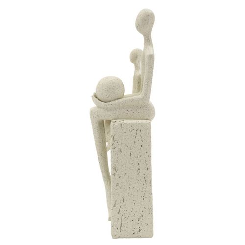 Sculpture Personnes 2, Polyrésine, Beige, 10x7,5x26 Cm
