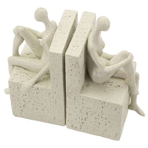 Sculpture Femmes, Polyrésine, Beige, 24x10x20,5 Cm