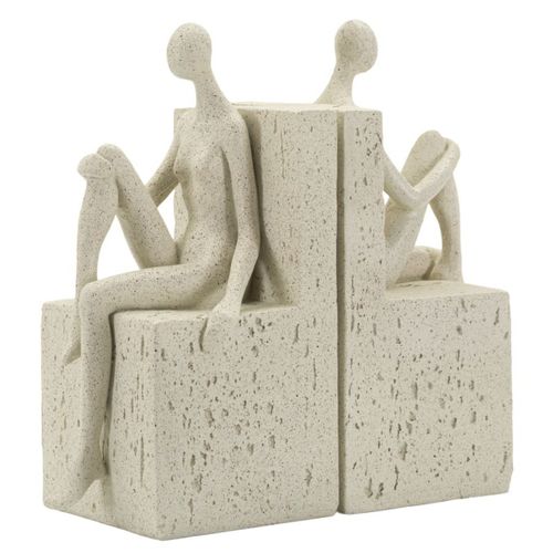 Sculpture Femmes, Polyrésine, Beige, 24x10x20,5 Cm