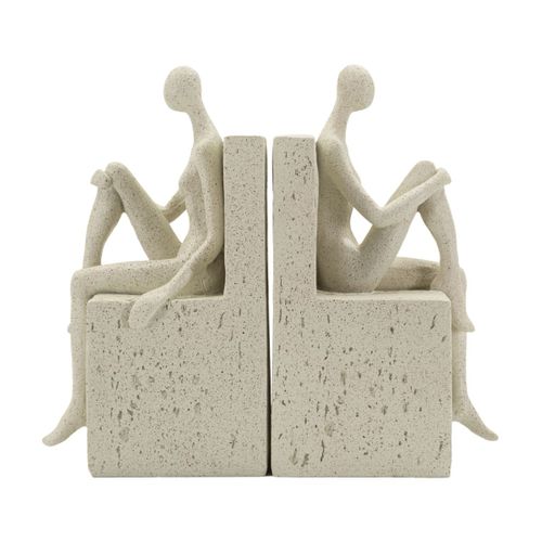 Sculpture Femmes, Polyrésine, Beige, 24x10x20,5 Cm
