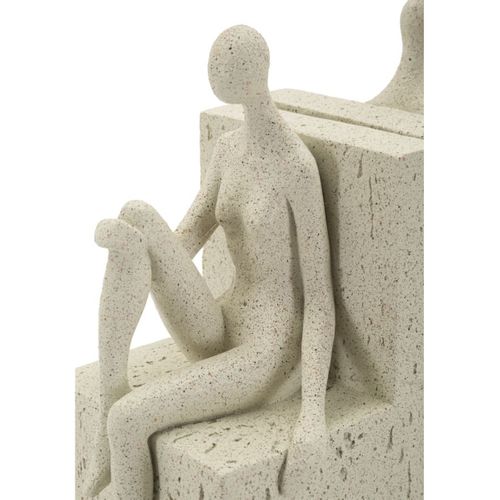 Sculpture Femmes, Polyrésine, Beige, 24x10x20,5 Cm