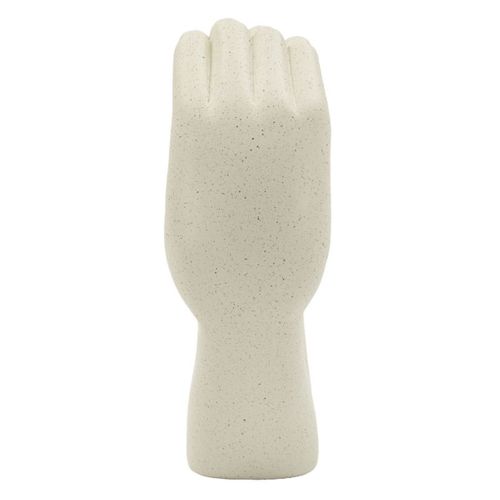 Sculpture Cœur 1, Polyrésine, Beige, 16,5x7x20 Cm