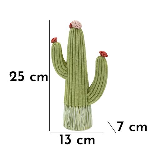 Sculpture Cactus 1, Polyrésine, Multicouleur, 13x7x25 Cm
