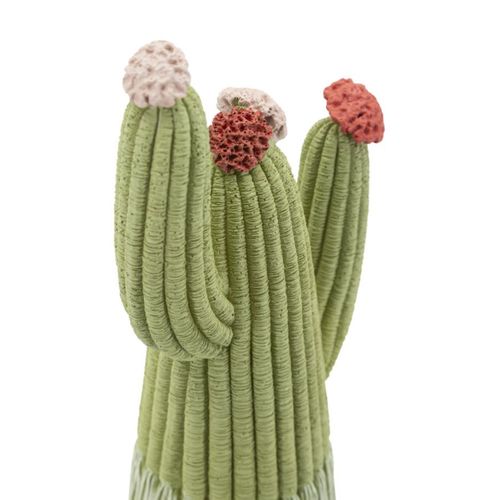 Sculpture Cactus 2, Polyrésine, Multicouleur, 10,5x6,5x20,5 Cm