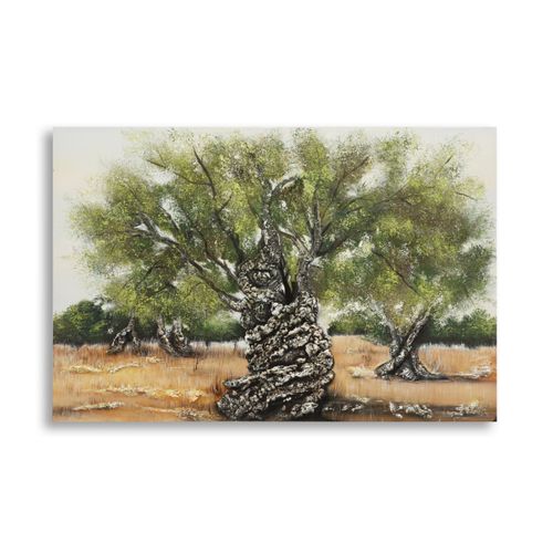 Impression Sur Toile Arbre, Bois, Multicouleur, 120x3,8x80 Cm