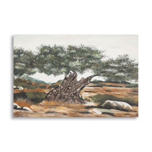 Impression Sur Toile Arbre 1, Bois, Multicouleur, 120x3,8x80 Cm