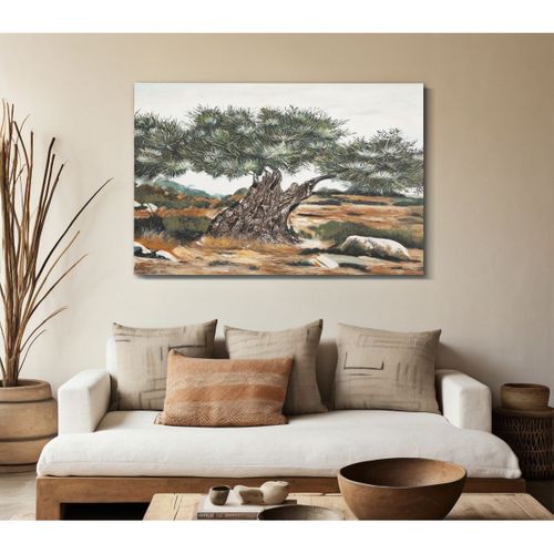 Impression Sur Toile Arbre 1, Bois, Multicouleur, 120x3,8x80 Cm