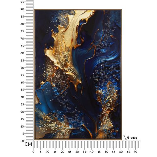 Impression Sur Toile Avec Cadre Marbre, Bois, Multicouleur, 60x4x90 Cm