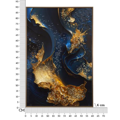 Impression Sur Toile Avec Cadre Marbre 1, Bois, Multicouleur, 60x4x90 Cm