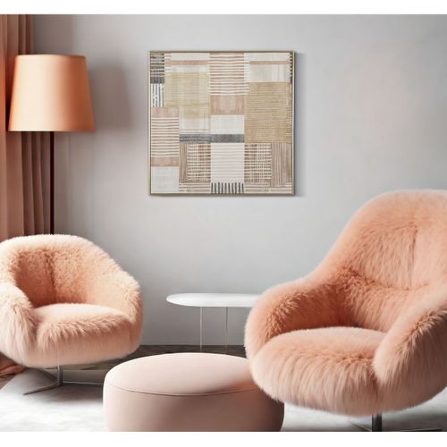 Impression Sur Toile Avec Cadre Mf787, Bois, Multicouleur, 60x3x60 Cm