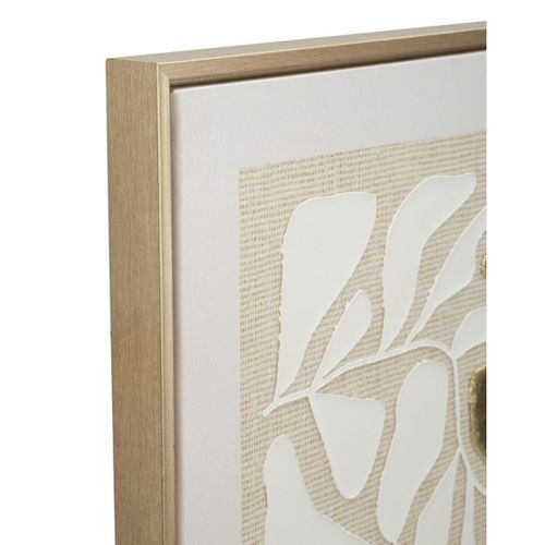 Impression Sur Toile Avec Cadre Feuilles 1, Bois, Multicouleur, 50x3x70 Cm