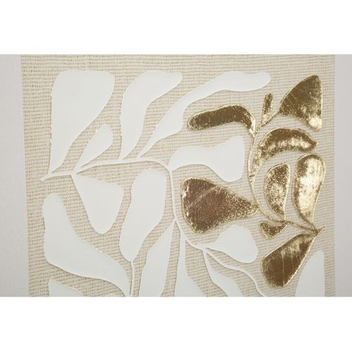 Impression Sur Toile Avec Cadre Feuilles 1, Bois, Multicouleur, 50x3x70 Cm